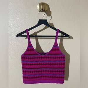 rag & bone Pink and Purple Striped Crop Top